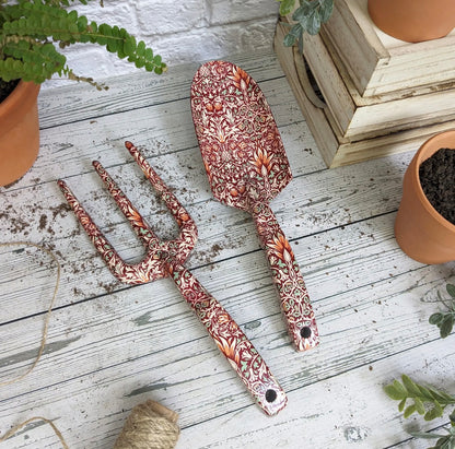 Orange Grove Fork and Trowel Garden Tool Set | William Morris Design