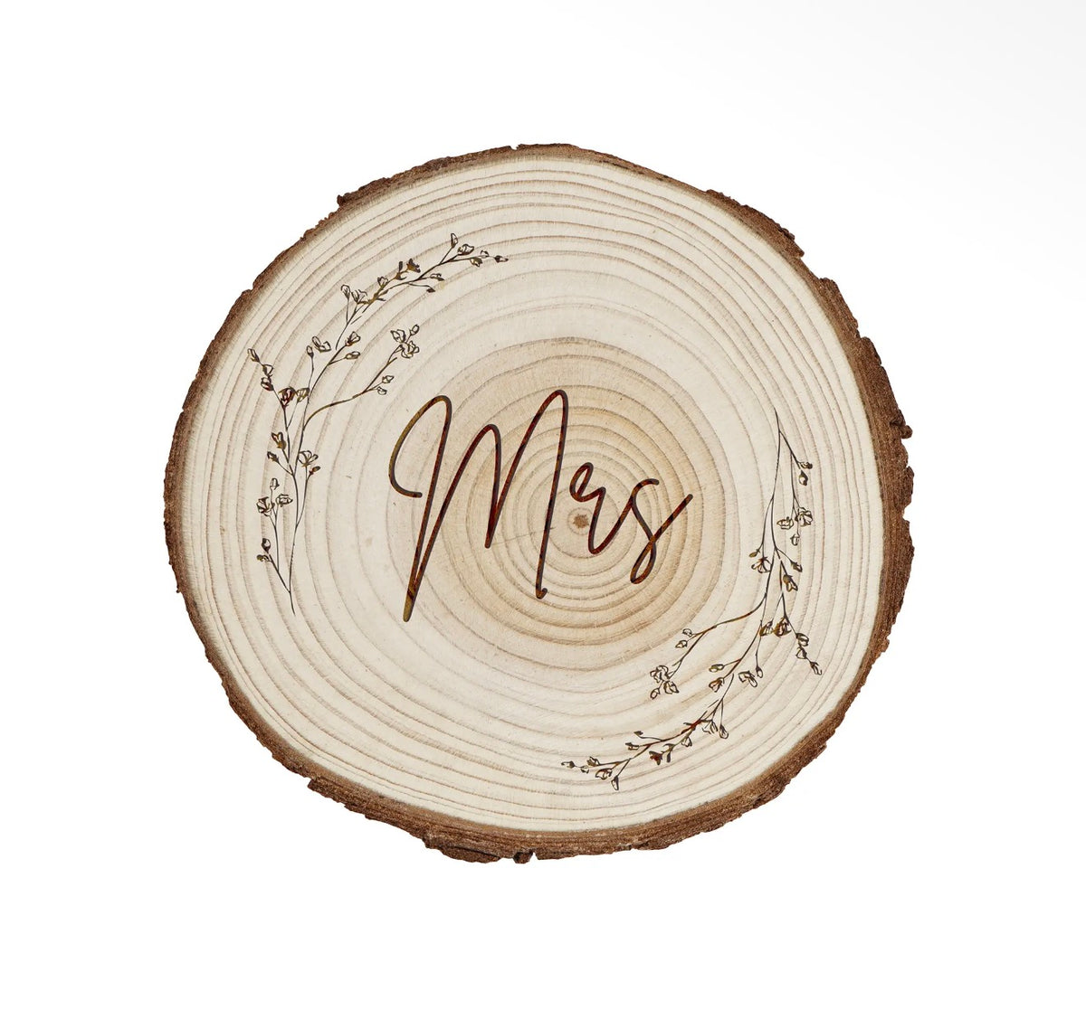 Mr or Mrs Log Slice Drink Coaster