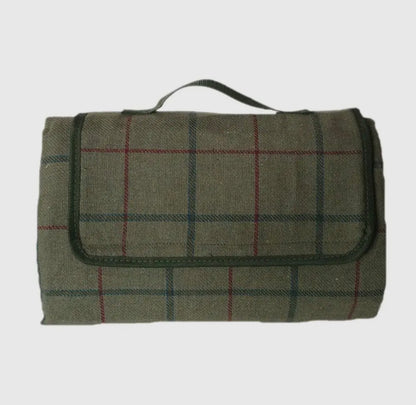 Luxury Green Tweed Picnic Blanket