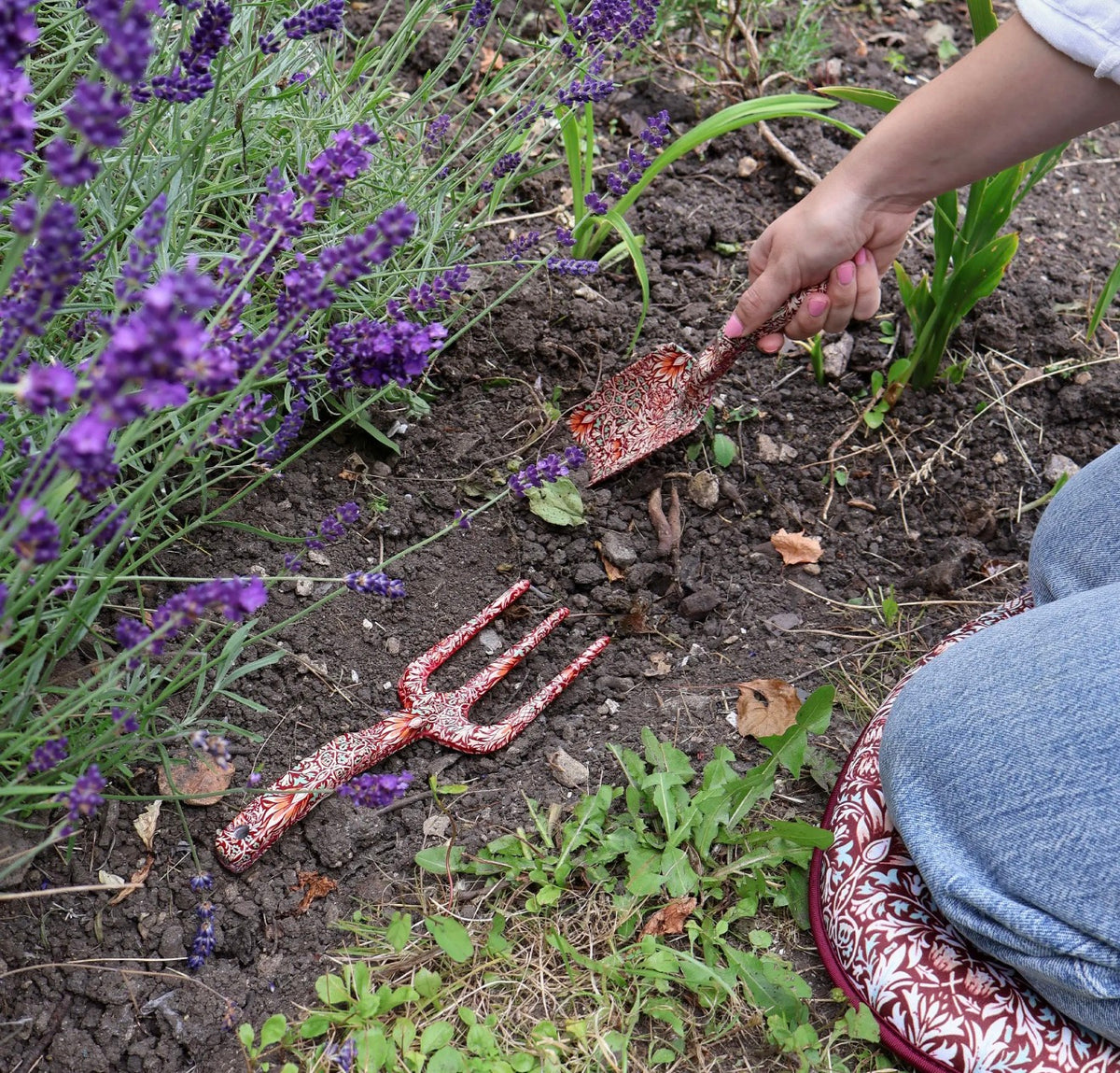 Orange Grove Fork and Trowel Garden Tool Set | William Morris Design