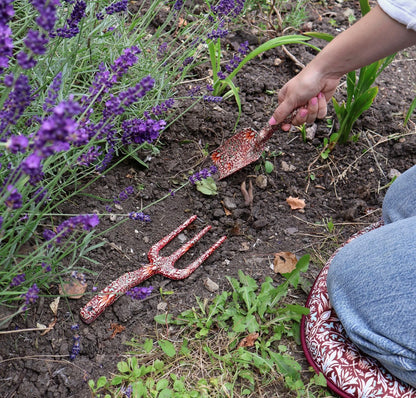 Orange Grove Fork and Trowel Garden Tool Set | William Morris Design