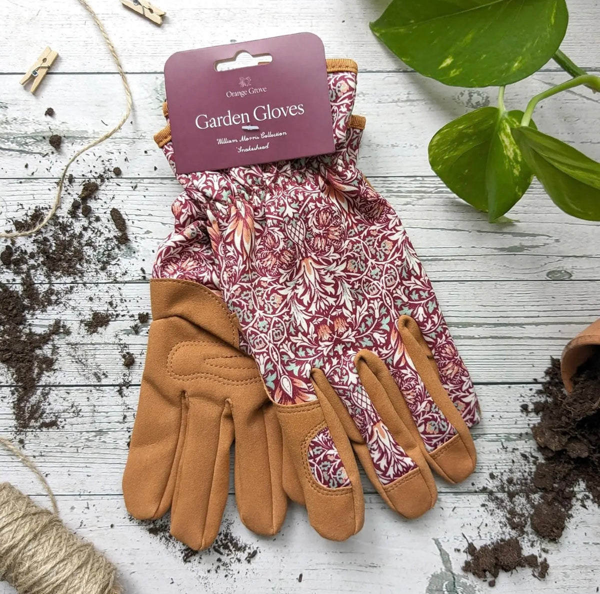 Orange Grove Outdoor Gardening Gloves | William Morris Design | Women's One Size