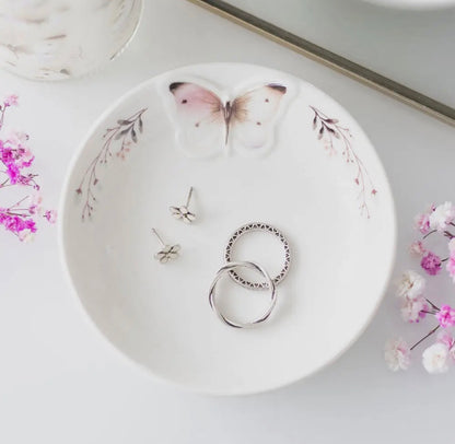 White Butterfly Trinket Dish