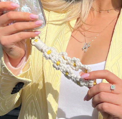 Crochet Flower Phone Strap - Daisy