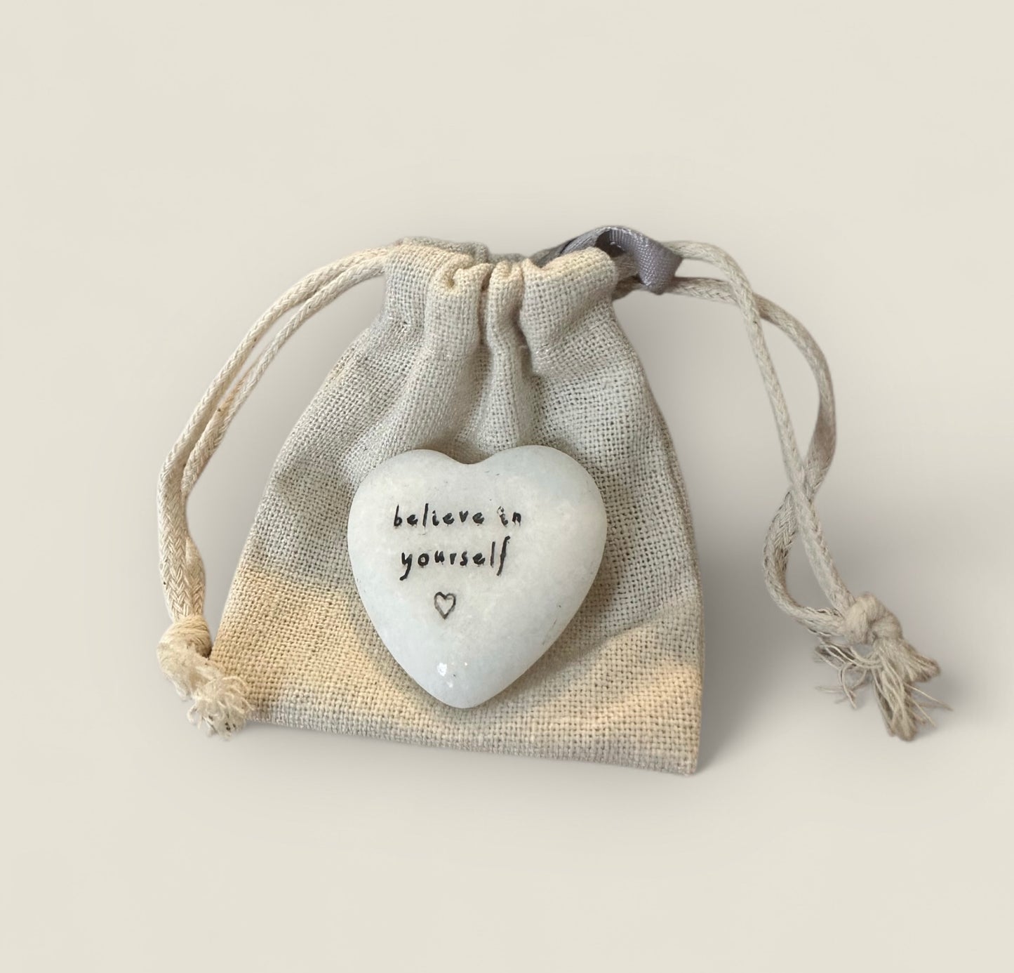Sentiment Heart Shaped Pebble