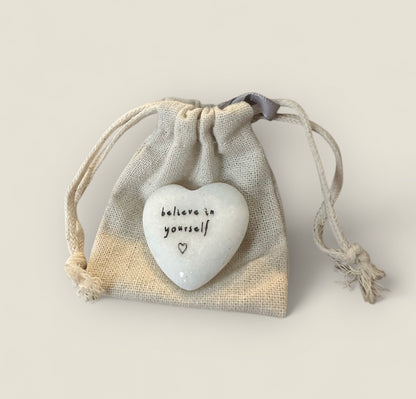 Sentiment Heart Shaped Pebble