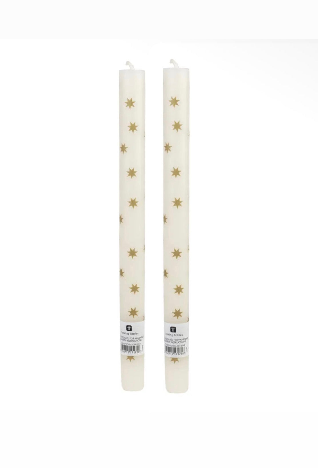 Gold Star Dinner Candles | Set of 2