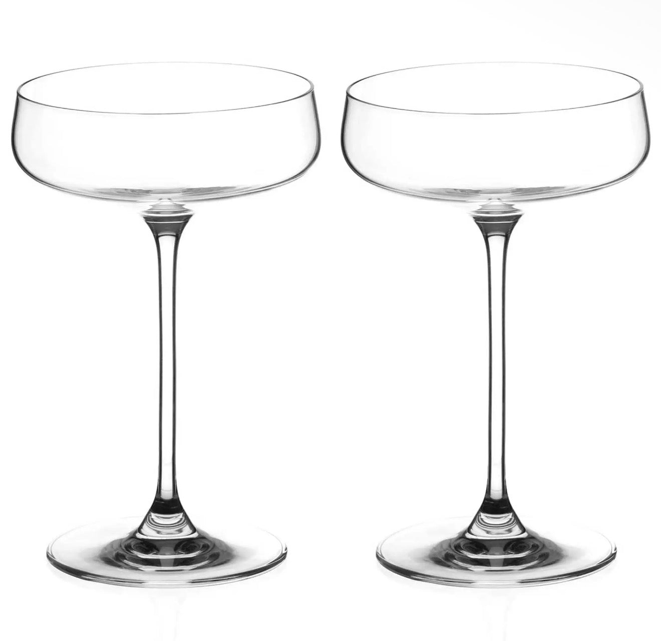 Diamante Champagne Cocktail Saucers Pair