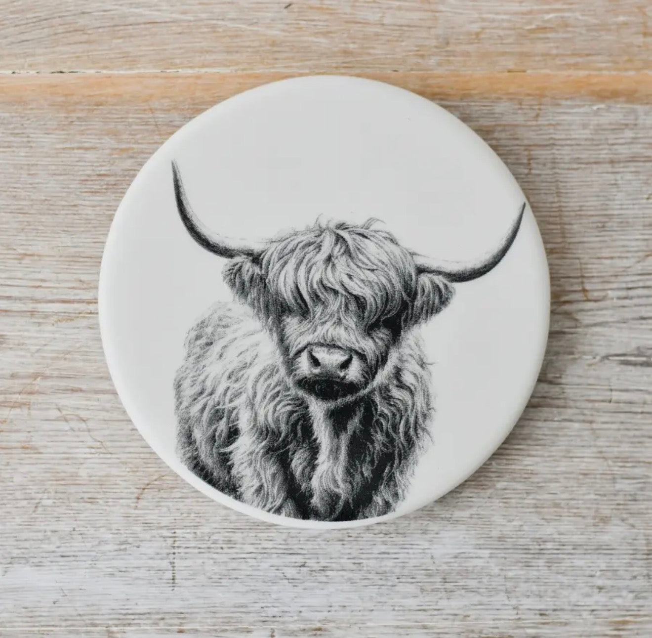 Highland Cow Round Coaster