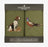 Pheasant and Hound Pair of Embroidered Green Handkerchiefs