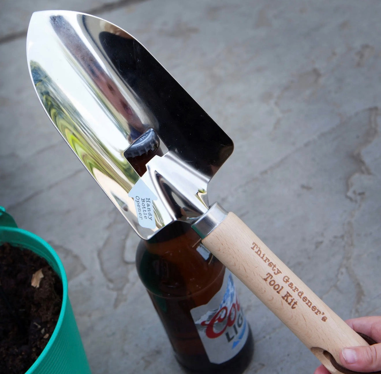 Thirsty Gardener's Bottle Opener Trowel