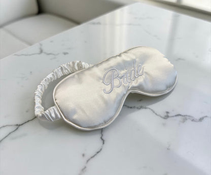 Satin ‘Bride’ Eye Mask in White