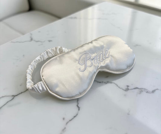 Satin ‘Bride’ Eye Mask in White