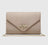 Suede Clutch Bag with Bee Shaped Clasp - Nude