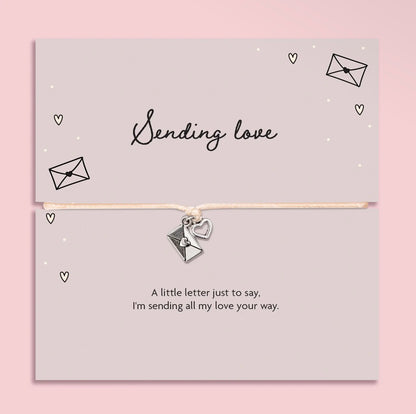 Sending Love Letter & Heart
Charm Bracelet | Adjustable