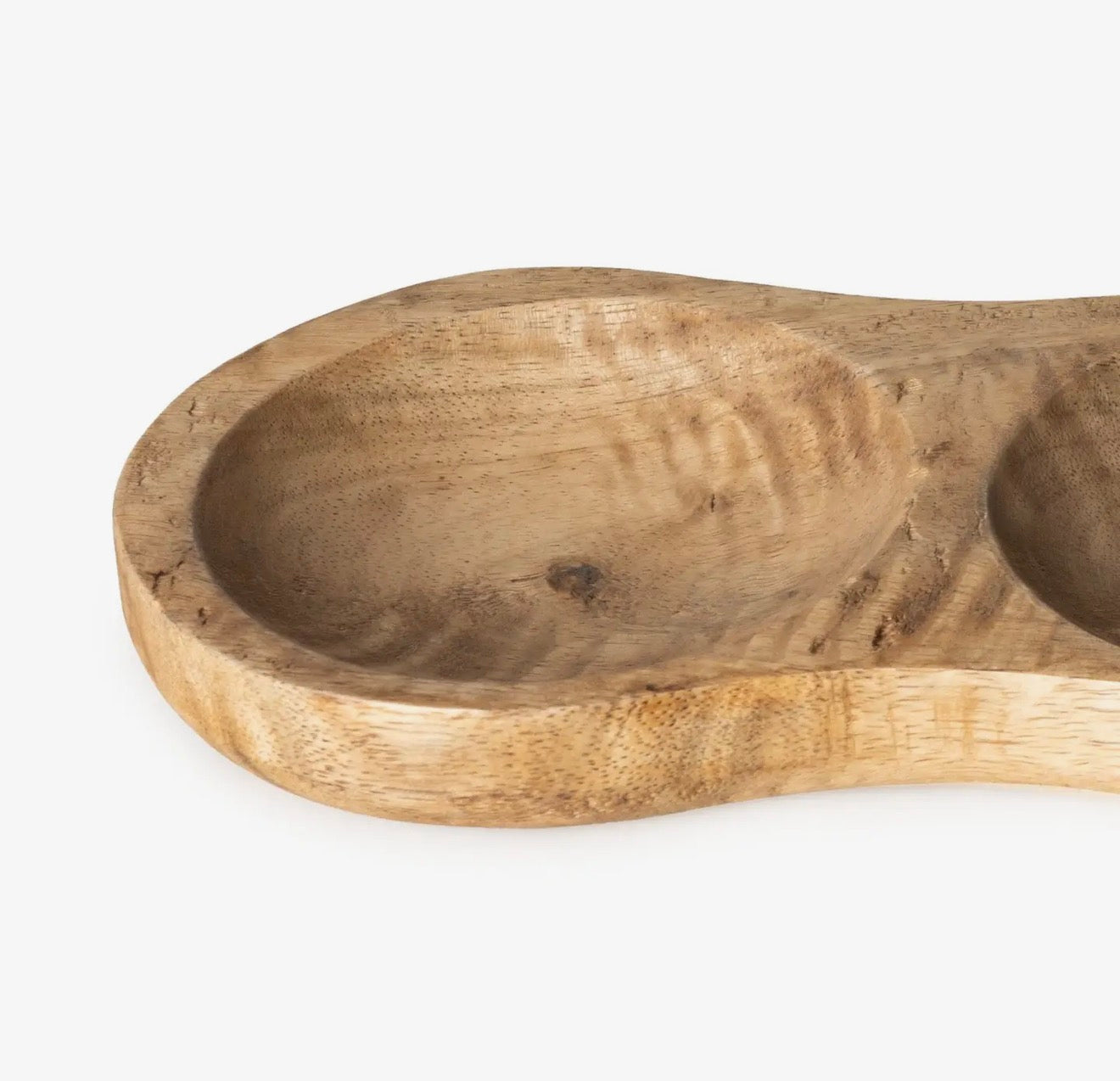 Triple Dipping Dish in Mango Wood