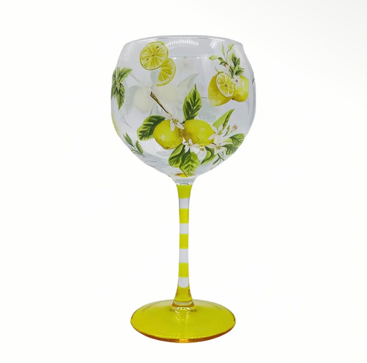 Citrus and Lemons Print Gin Glass | In Gift Box