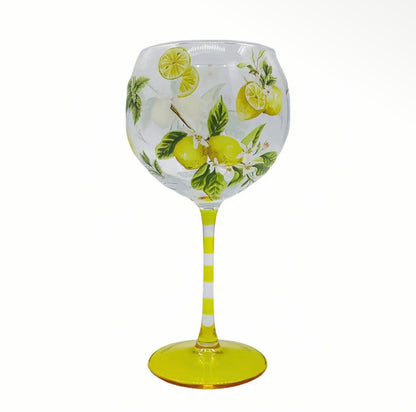 Citrus and Lemons Print Gin Glass | In Gift Box