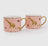 Set of 2 Giraffe Pink Straight Sided Mugs with Gold Handles