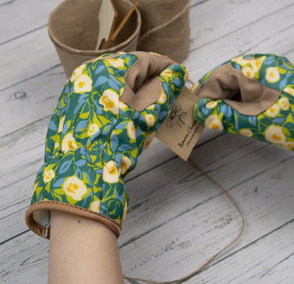 Willow and Belle Gardening Gloves - Abstract Floral Design