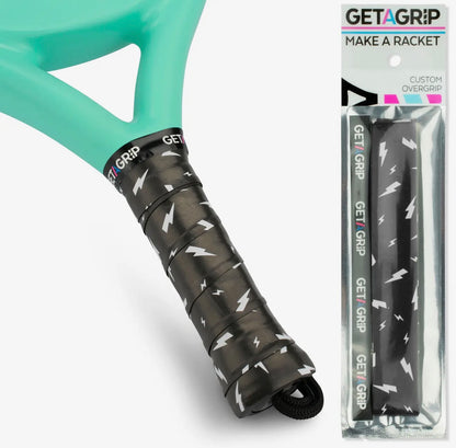Charged Up Padel or Tennis Racket Grip in Black