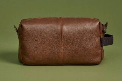 Faux Leather Washbag in Tan | Can Be Personalised