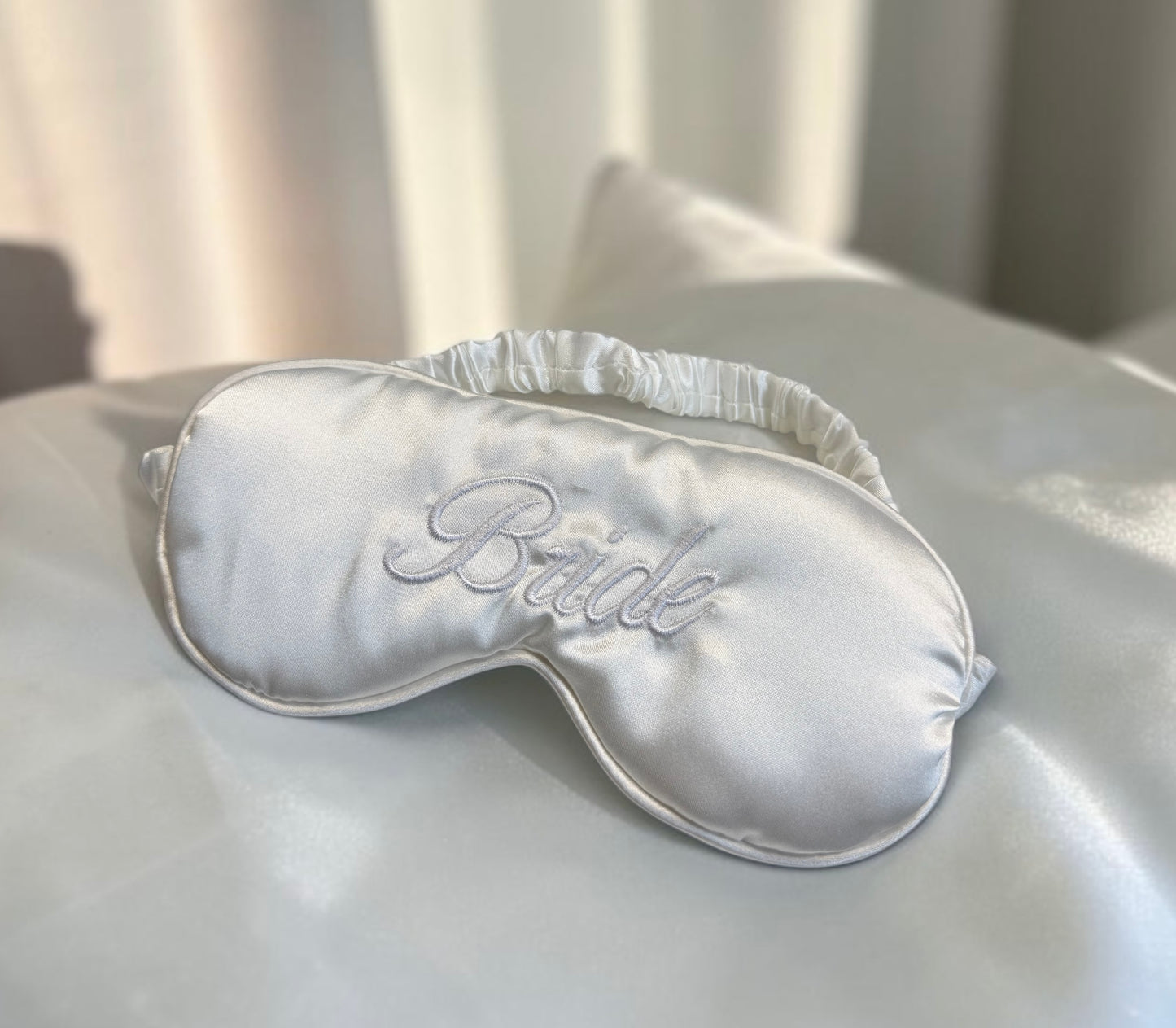 Satin ‘Bride’ Eye Mask in White