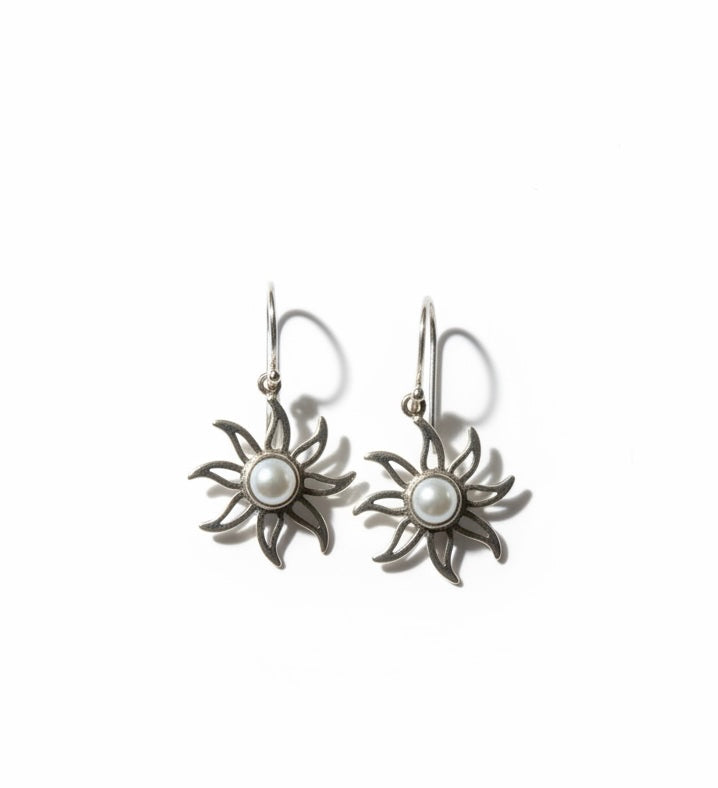 Sterling Silver Sun Earrings