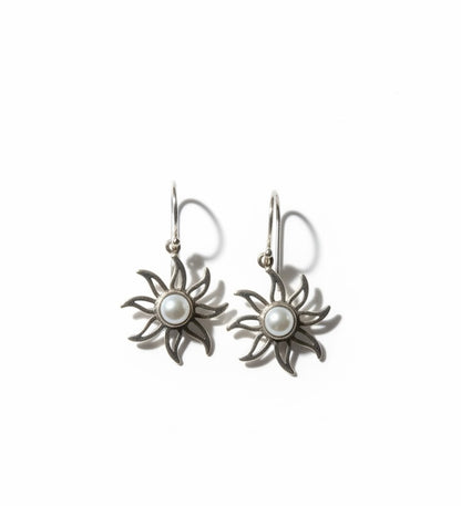 Sterling Silver Sun Earrings