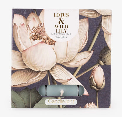 Set of 9 Tealights - Lotus & Wild Lily Fragrance
