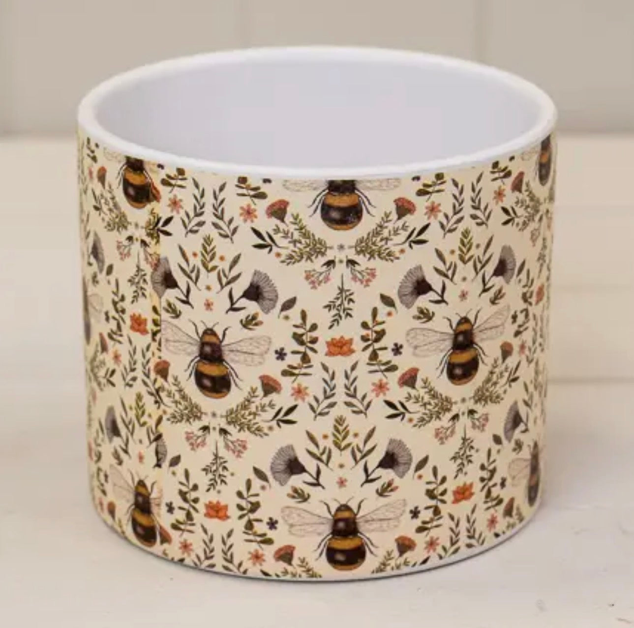 Botanical Print Bee Plant Pot