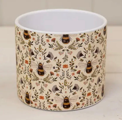 Botanical Print Bee Plant Pot