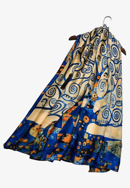 Klimt Impressionist Tree of Life Print Silk Scarf