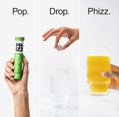 Phizz Daily 3-in-1 Effervescent Tablets | Mixed Berry or Mango