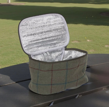 Green Tweed Cooler Bag