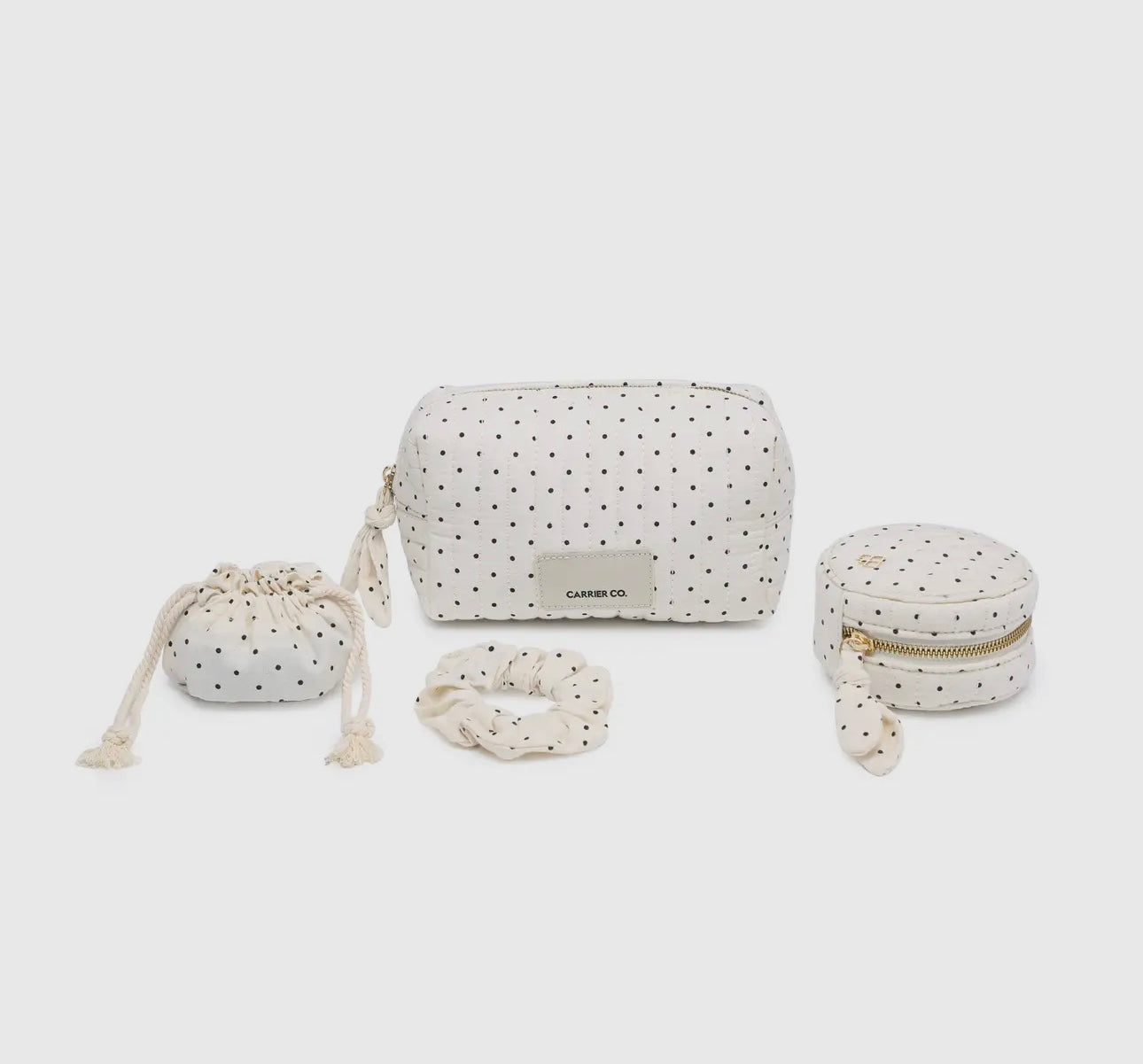 Polka Dot Cosmetic Wash Bag Gift Set 4 in 1