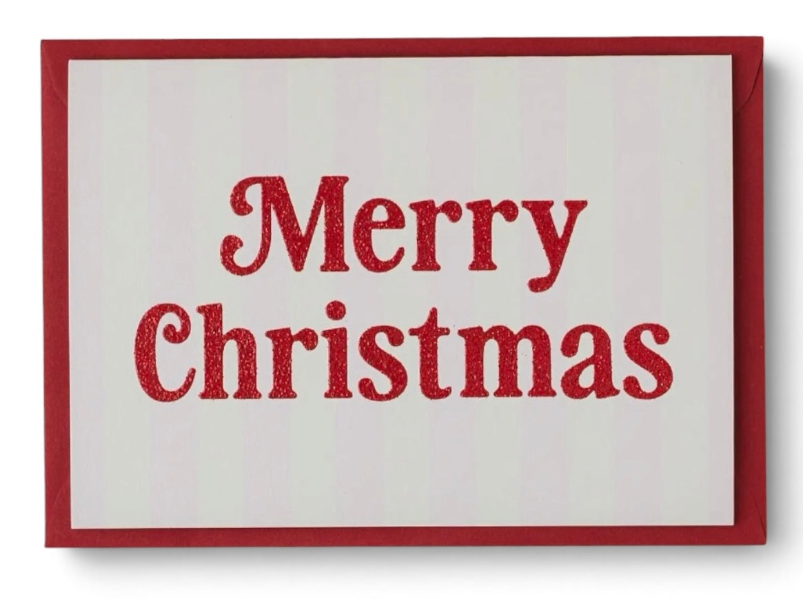 Merry Christmas Stripe and Red Glitter
Christmas Card