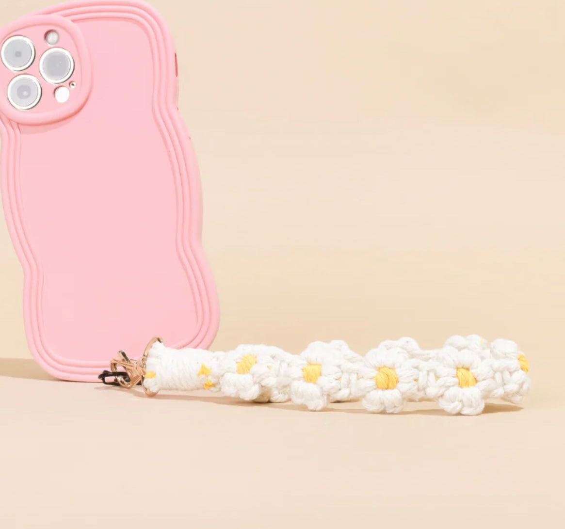 Crochet Flower Phone Strap - Daisy