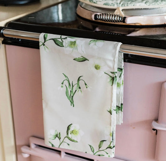 Snowdrop and Hellebore Tea Towel