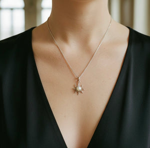 Sterling Silver Sun Pendant on Silver Chain