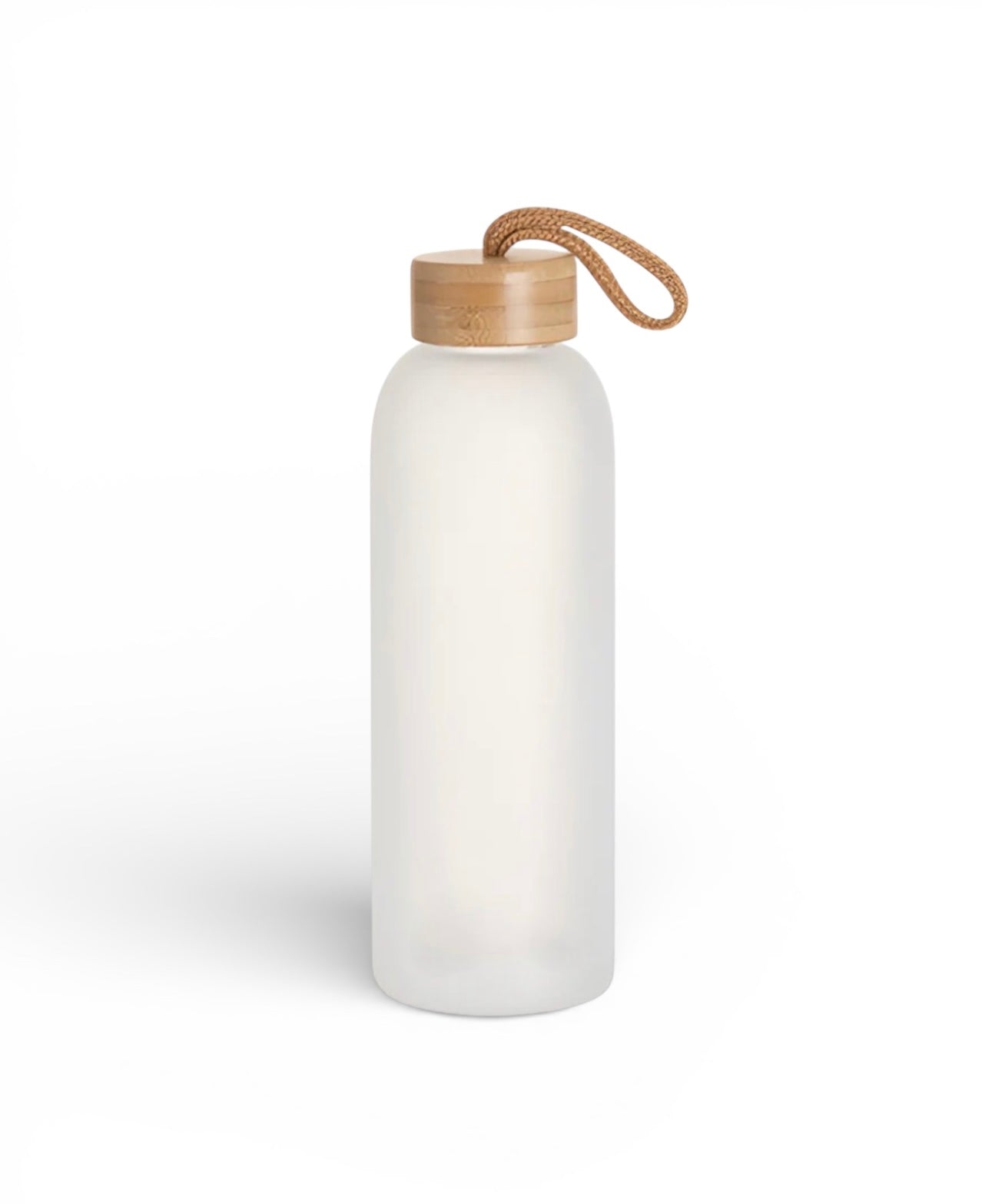 Frosted Glass Water Bottle with Bamboo Lid 750ml (can be personalised)