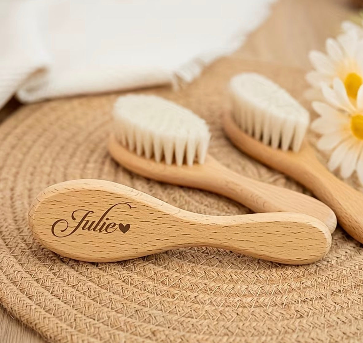 Soft Wooden Baby Hairbrush | Can Be Personalised