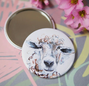Compact Pocket Mirror Sheep Design