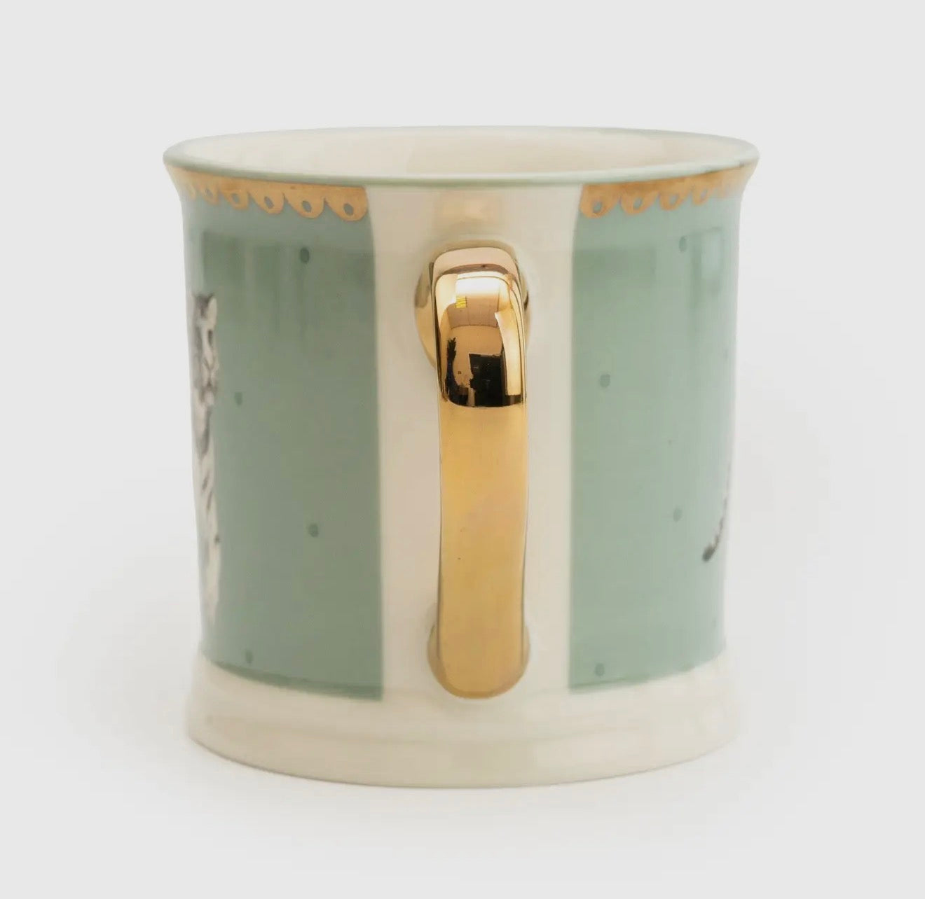 Teal Tiger Tankard Mug With Gold Handle