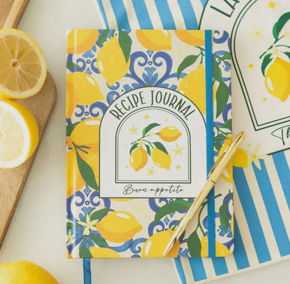 Italian Lemon Print Recipe Journal A5