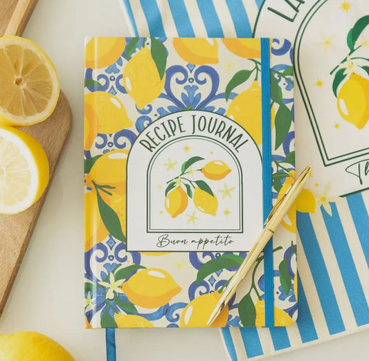 Italian Lemon Print Recipe Journal A5