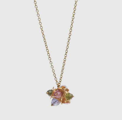 Forget Me Not Cluster Pendant in Sterling Silver