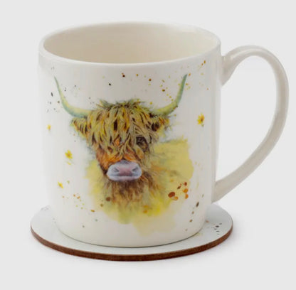Highland Cow Mug and Coaster