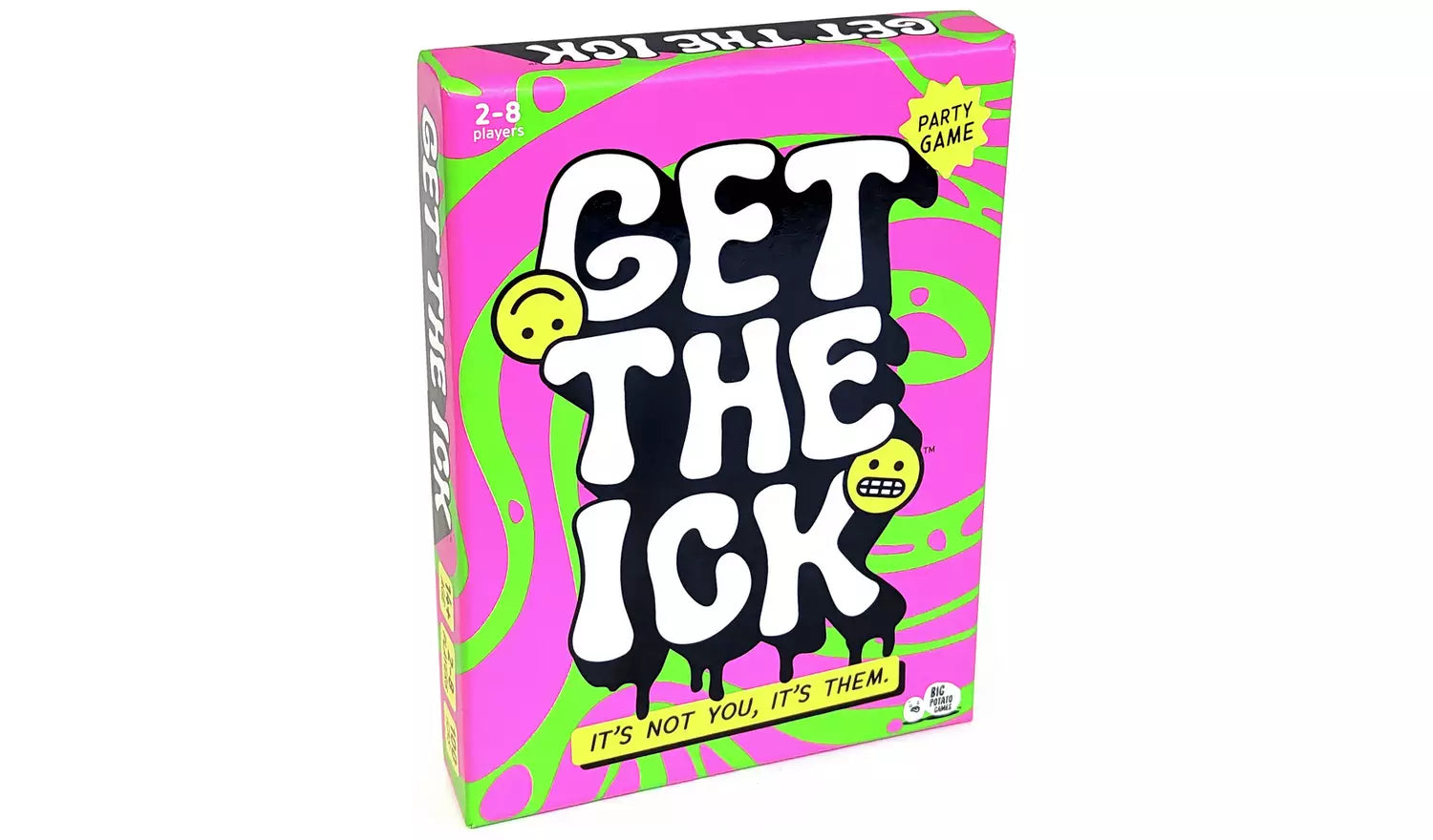 Colorful box of "Get The Ick Game," a party game for predicting friends' dislikes.
