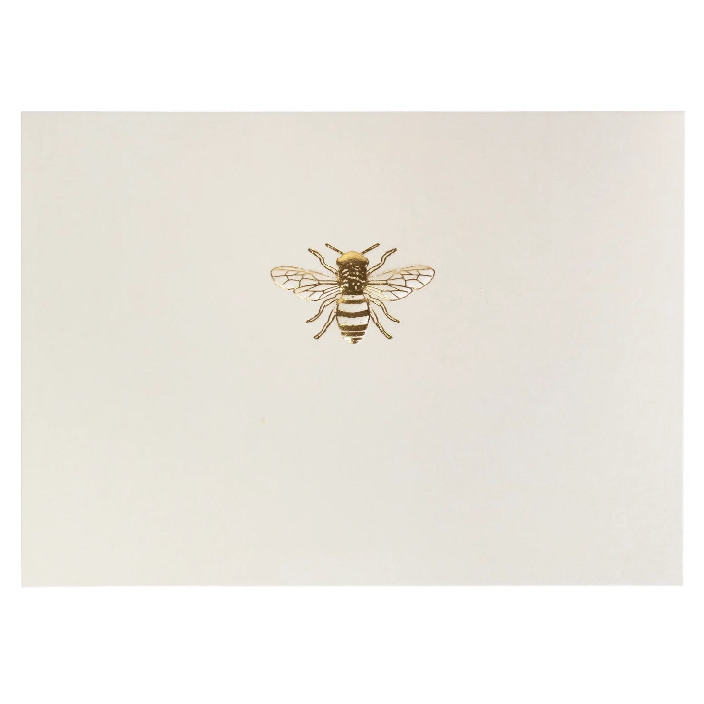 Gold Bee Blank Notecard with foiled bee design on high-quality card.
